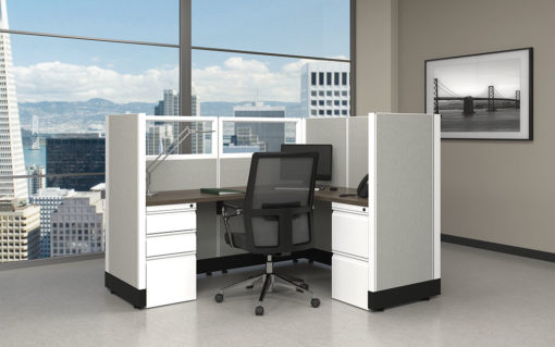 5x6 L-Shape Workstation with Glass