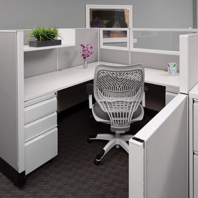 6x6 L-Shape Workstation with Glass
