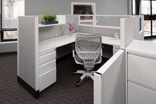 6x6 L-Shape Workstation with Glass