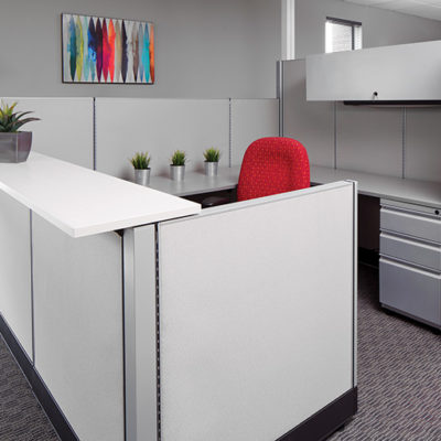 6x8X6 U-Shape Workstation with Transaction Counter