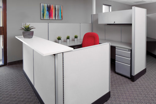6x8X6 U-Shape Workstation with Transaction Counter