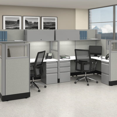 12x6 Double L-Shape Workstation with Glass