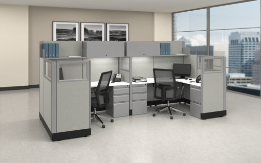 12x6 Double L-Shape Workstation with Glass