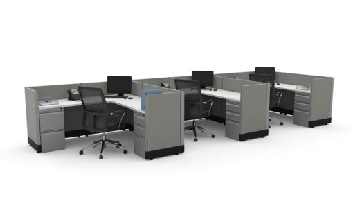 3-Pack 6x6 L-Shaped Workstations 39H