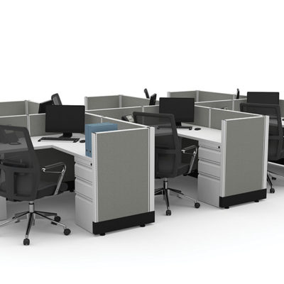 6-Pack 5x5 L-Shaped Workstations 39H