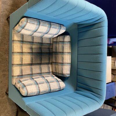sky blue high back lounger