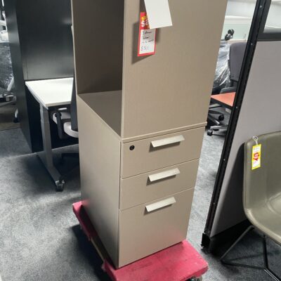 Storage pedestal with built in shelf