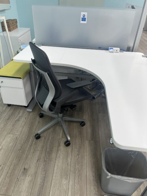 Steelcase L shaped sit stand desk