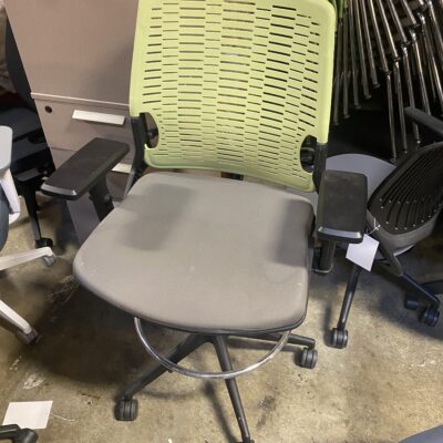 green back grey mesh seat stool chair