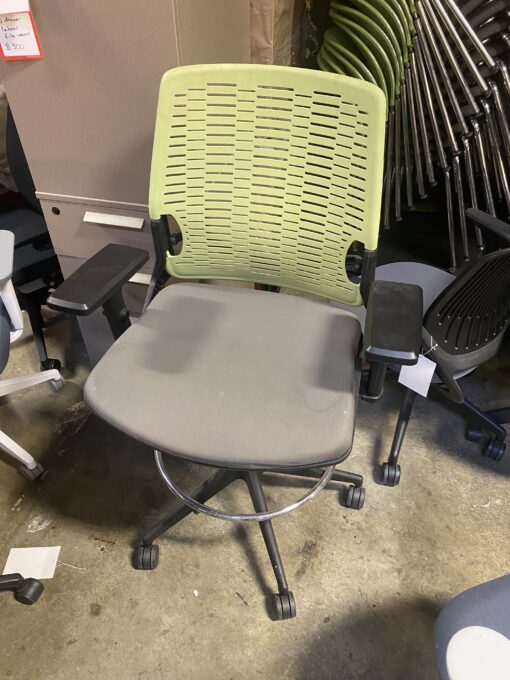green back grey mesh seat stool chair