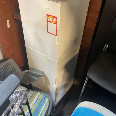 white storage cabinet