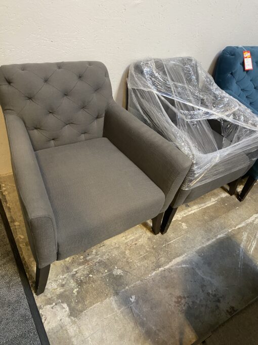 Grey fabric side chairs