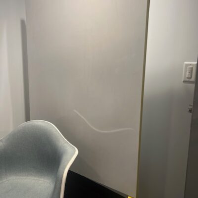 mobile whiteboard with yellow frame