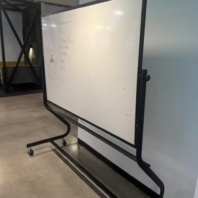 Mobile whiteboard with black frame