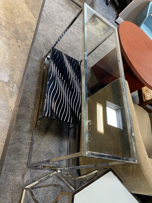 rectangular glass side table