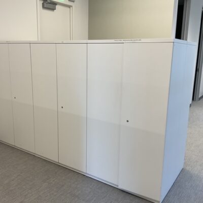 white metal 2 door storage cabinets