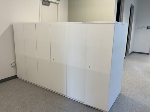 white metal 2 door storage cabinets