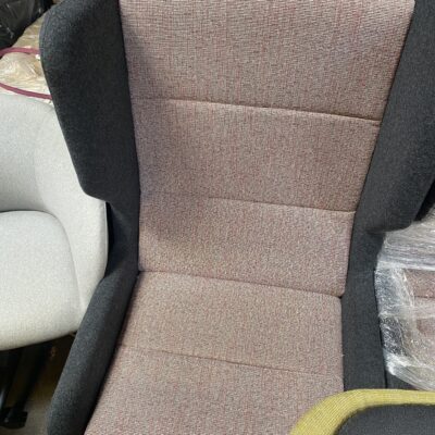 Herman Miller Naughtone Highback - pink and grey fabric