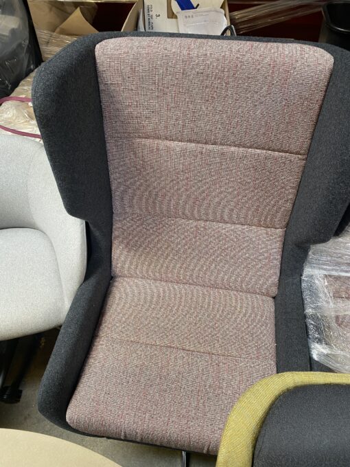 Herman Miller Naughtone Highback - pink and grey fabric