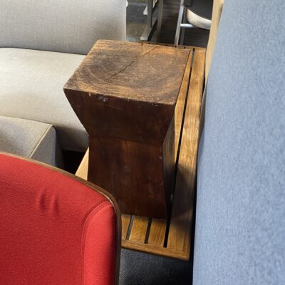 carved wooden side table