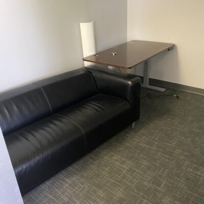 black leather loveseat