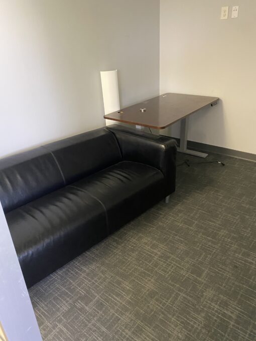 black leather loveseat