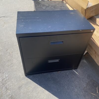 30" black metal filing cabinet