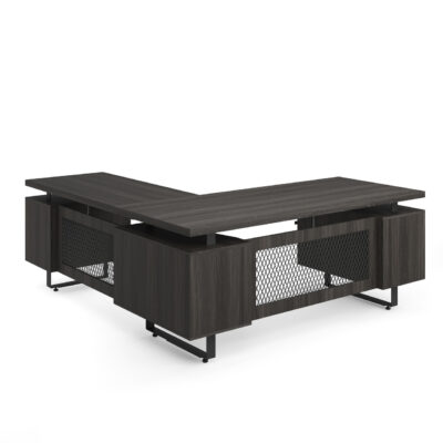 OS Palisades L‑Shape Double Pedestal Desk with Reversible Return – 72″W