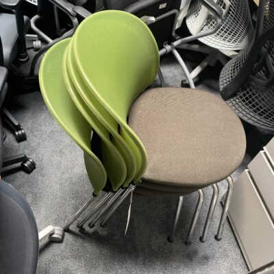 green back, grey seat stacking chairs