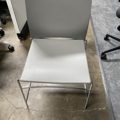 grey stacking chairs
