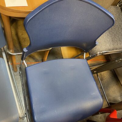 blue stacking chairs
