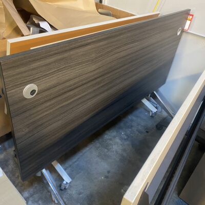 grey top, chrome base flip top tables