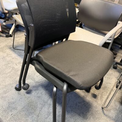 armless stacking chairs on casters