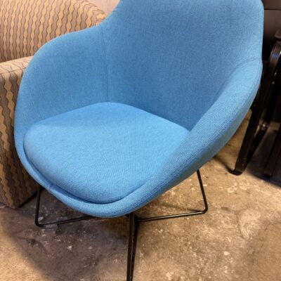 blue fabric club chair