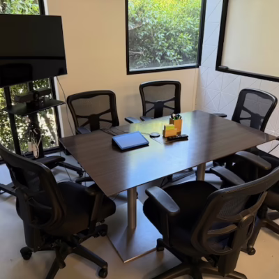6 foot rectangular table with round chrome base