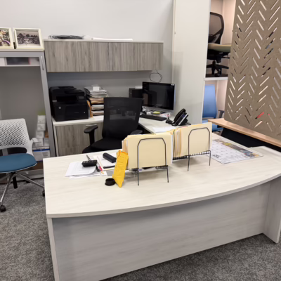 OFGO Studio - Modern Silver Oak Executive U-Shaped Desk