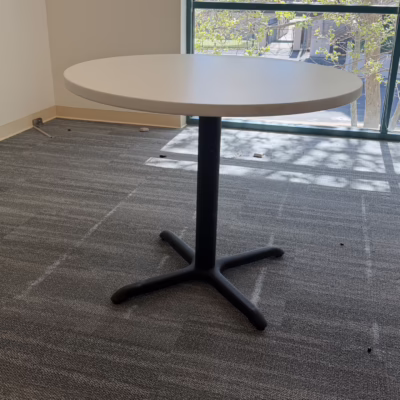 48" round table with black base