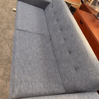 6 foot blue fabric sofa