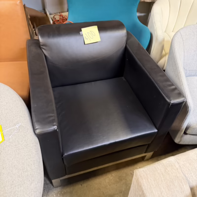 black leather club chair