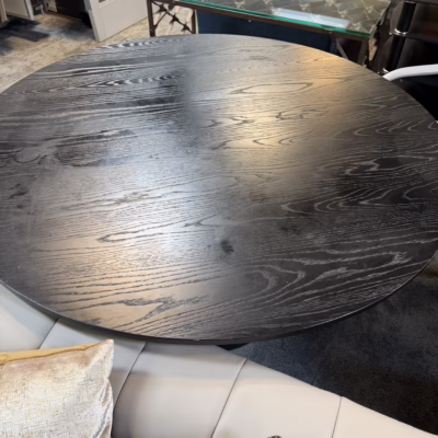 48" round black laminate table