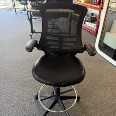 stool office chair with flip up arms